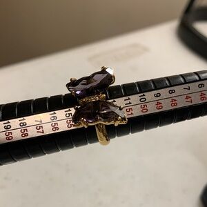 Studio Y Gold tone and Purple Butterfly Ring